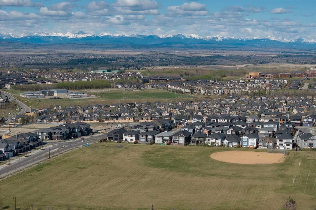 Aerial view of Aspen Woods neighbourhood
